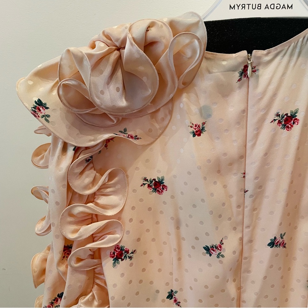 Magda Butrym Blush Floral Long Sleeve Dress Size 6 US / 38 FR - Picture 3 of 5